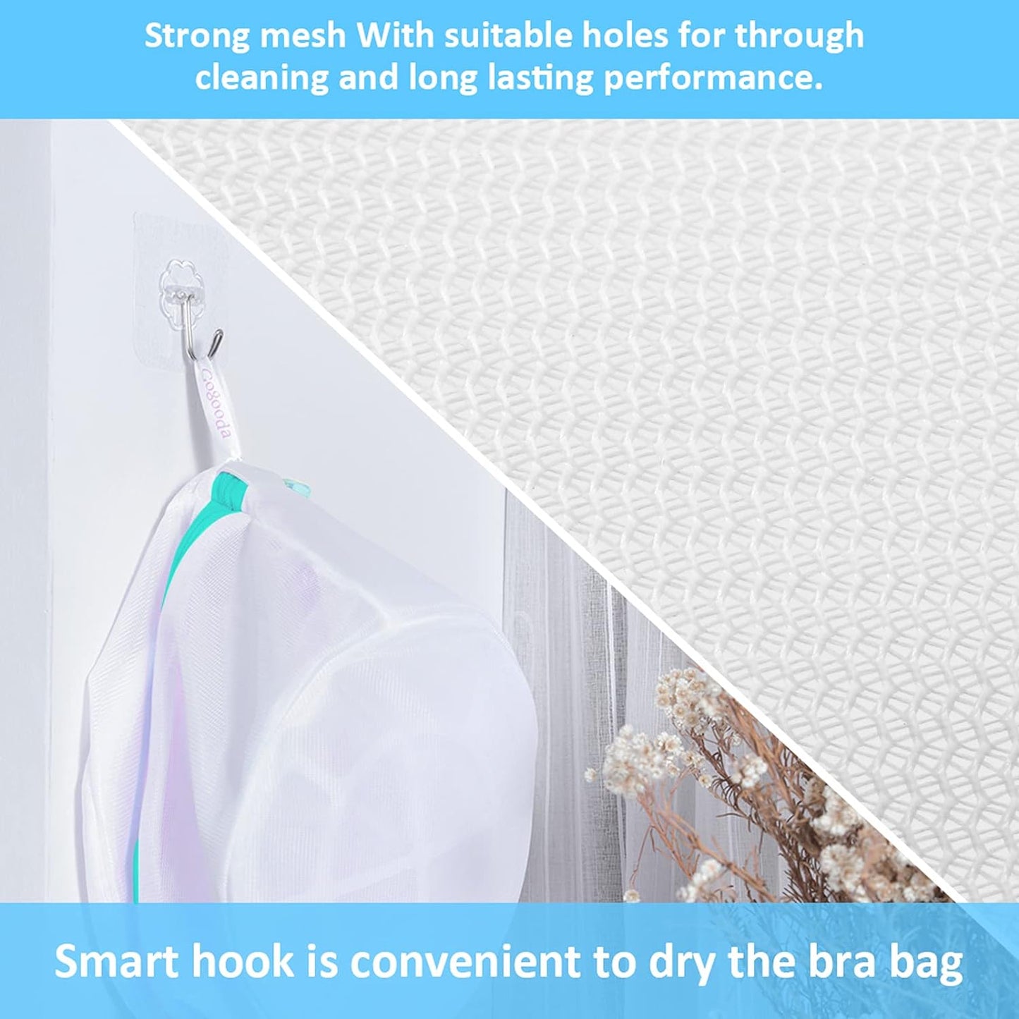 Mesh Laundry Bags for Delicates Durable Protective Wash Bags Travel Storage Bags for Intimates Lingerie, 4PCS (6.5 * 8In)